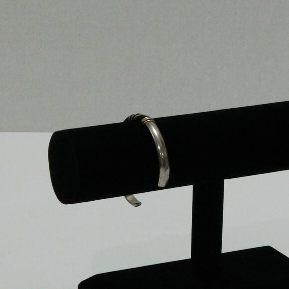 Vintage Estate Sterling Silver Cuff with Wrap Design Bracelet - Picture 6 of 9
